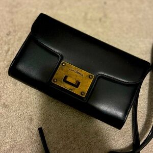 100% leather Sam Edelman leather cross body bag-clutch